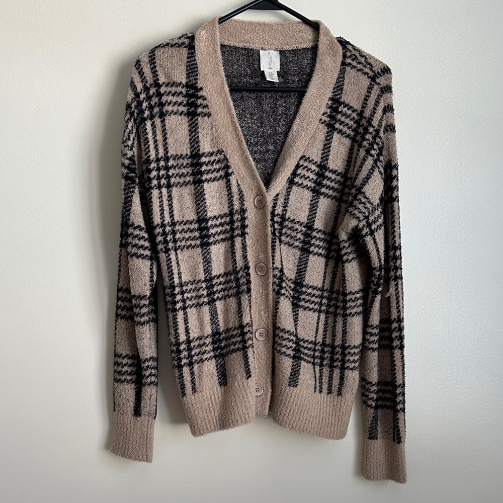 Joie Soft Knit Sweater in Tan and Black